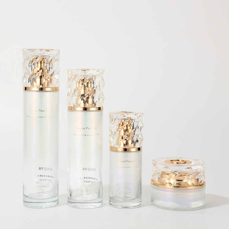 ست بسته بندی آرایشی شیب دار رنگی بطری لوسیون شیشه ای مخصوص مراقبت از پوست کرم صورت خالی چاپ شده با پمپ ست بسته بندی آرایشی شیب دار رنگی بطری لوسیون شیشه ای مخصوص مراقبت از پوست کرم صورت خالی چاپ شده با پمپ