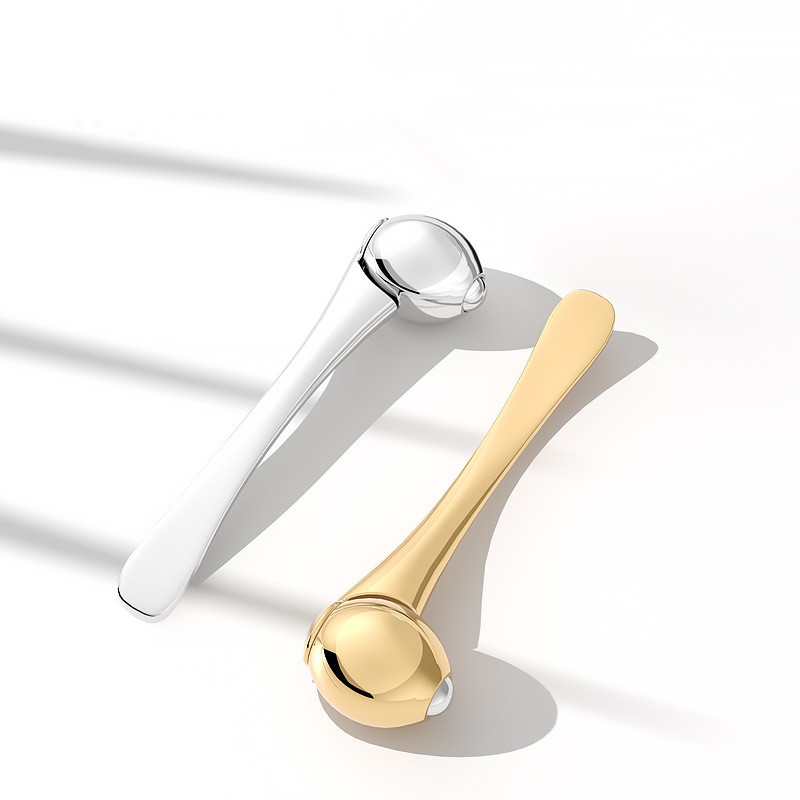 کرم دور چشم ماساژ غلتکی استیک چشم اسپاتول های آرایشی ضد چروک صورت قاشق آلیاژ طلا ابزار مراقبت از صورت