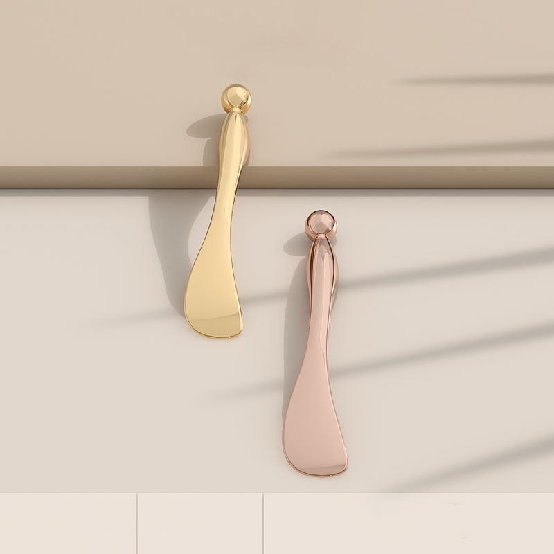 لیبل شخصی ماساژور قاشق آرایشی طلایی نقره ای چشم کرم ماساژ استیک فلزی اسپاتول آرایشی