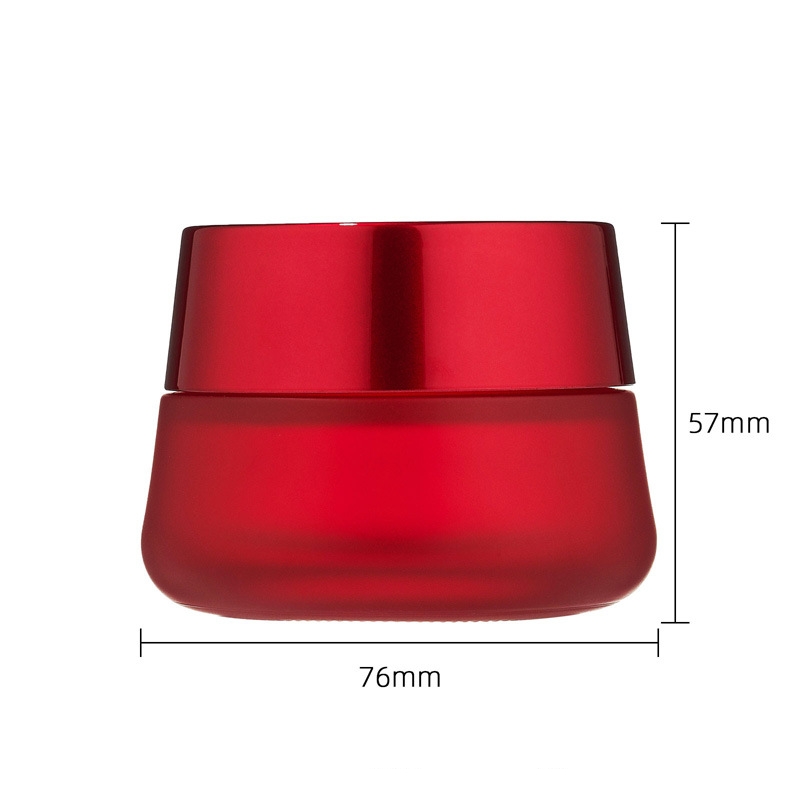 جار کرم قرمز آرایشی و بهداشتی گرد شیشه خالی کرم شیشه ای جار کرم قرمز آرایشی و بهداشتی گرد شیشه خالی کرم شیشه ای