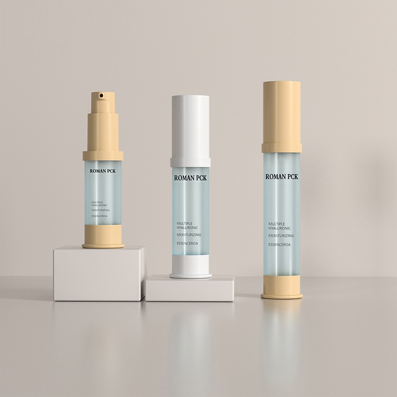 15 میلی‌لیتر 30 میلی‌لیتر 1 اونس بطری پمپ بدون هوا مات شده آبی باریک شکل استوانه‌ای بلند ژل کرم آرایشی برای سرم لوسیون ژل رژگونه