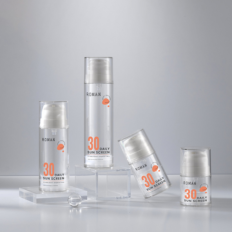 بطری پمپ بسته بندی بدون هوا سفید شفاف 15 میلی لیتری 50 میلی لیتری 100 میلی لیتری 120 میلی لیتری برای روغن بدن سرم مراقبت از پوست