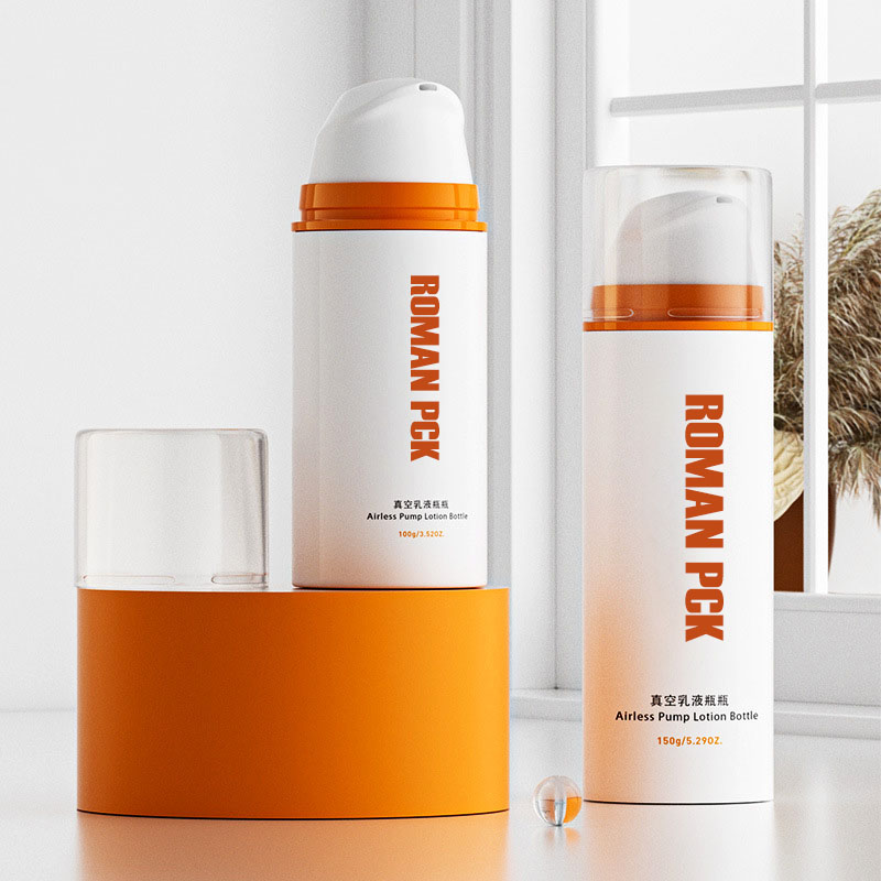 بطری لوازم آرایشی بدون هوا سری 30 میلی لیتر 50 میلی لیتر بطری پمپ بدون هوا سفید وکیوم لوسیون اسانس بطری بدون هوا کرم صورت