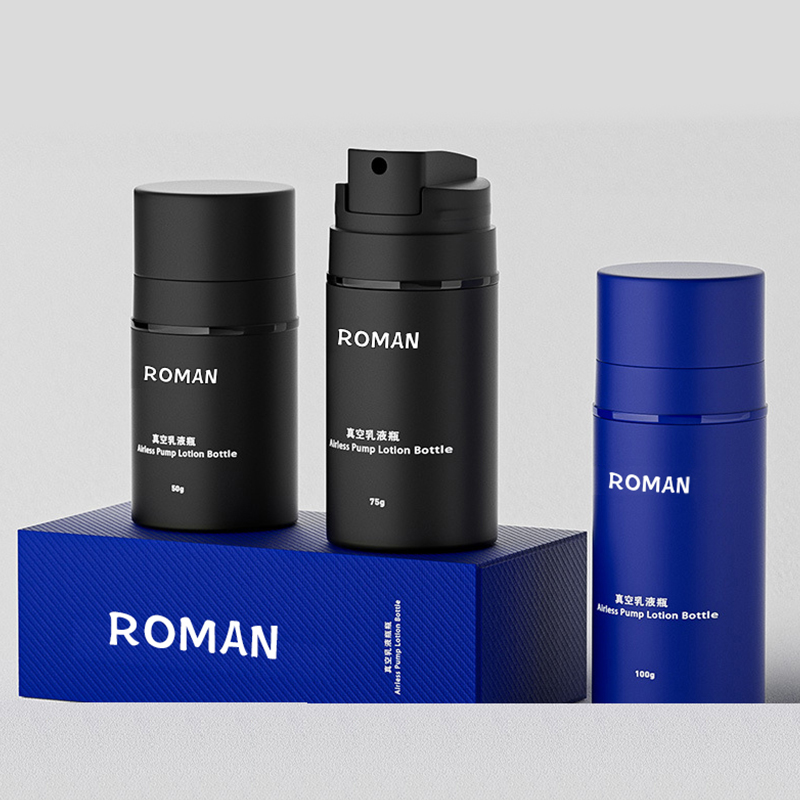 بطری لوسیون مشکی مات 15 میلی لیتر 30 میلی لیتر 50 میلی لیتر 100 میلی لیتر 120 میلی لیتر 150 میلی لیتر Skincare Essence Pump بطری بدون هوا برای بسته بندی لوازم آرایشی