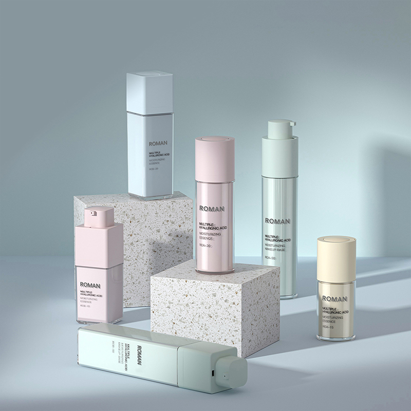 بطری آرایشی و بهداشتی بدون هوا 15ML 30ML 50ML کرم اسکراب ترمیم کننده لوسیون PET Plastic Body Double Essence Cream Scrub