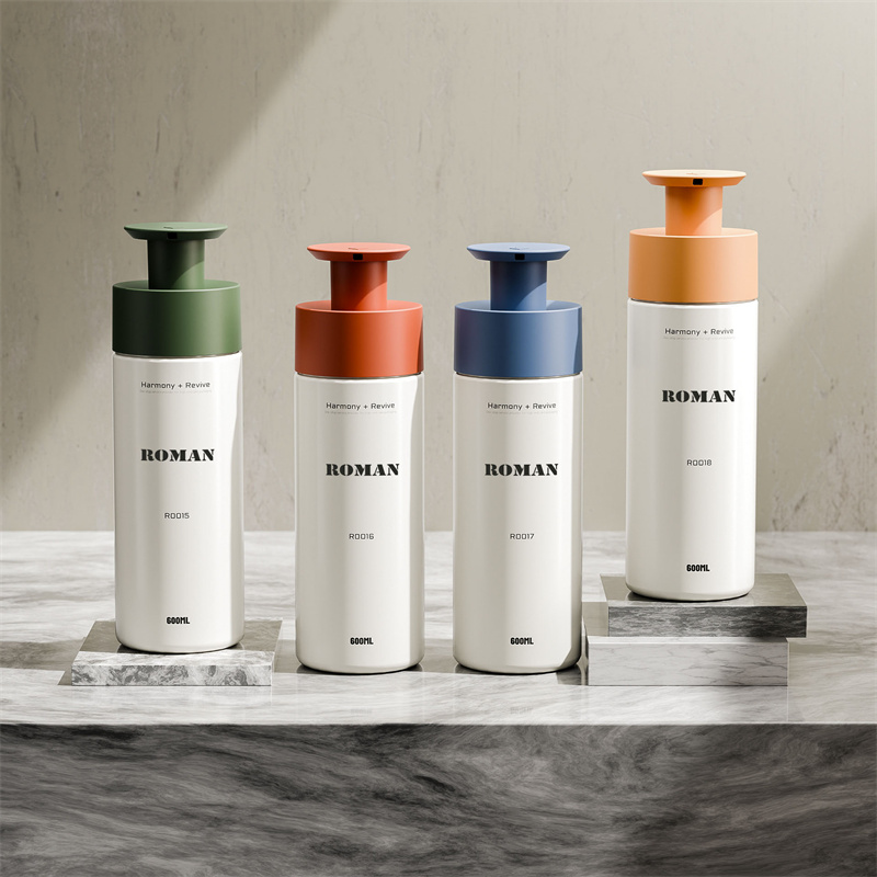 200 میلی لیتر 300 میلی لیتر 400 میلی لیتر 600 میلی لیتر بطری های پمپ پلاستیکی PET گرد برای شامپو لوسیون شستشوی بدن مایع صابون دست بسته بندی ژل دوش
