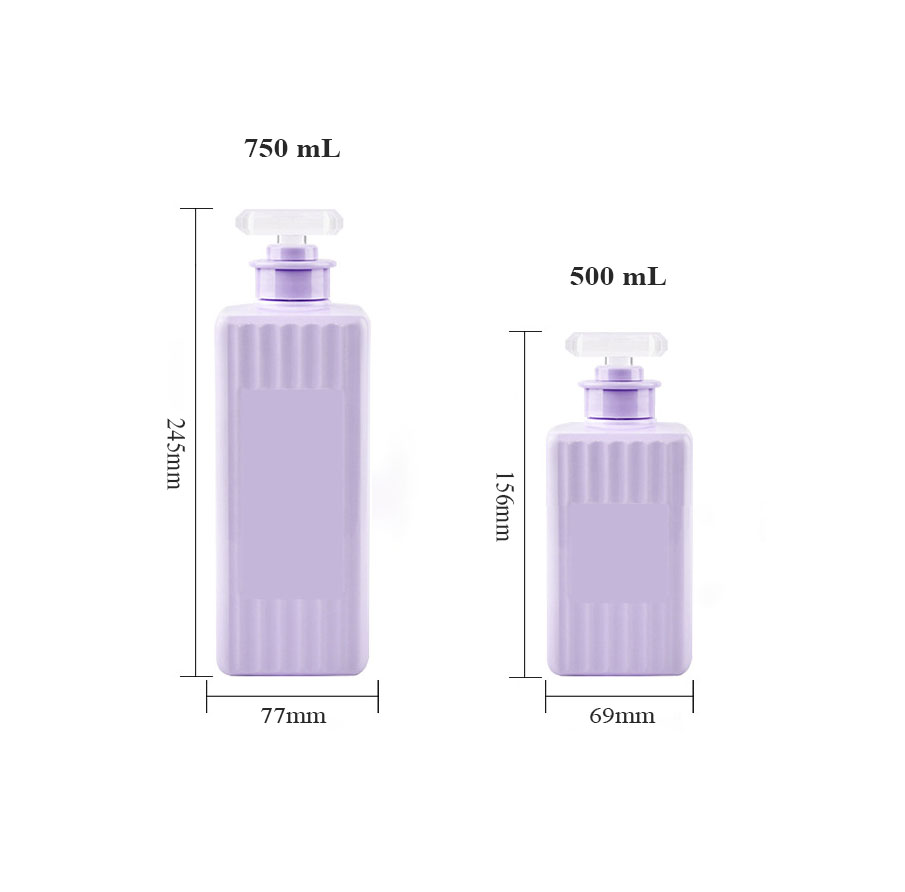 بطری پمپ لوسیون حیوان خانگی مربعی 500 میلی لیتری 750 میلی لیتری با سطح نواری شکل برای شامپو روغن مو و ظرف آرایشی نرم کننده بطری پمپ لوسیون حیوان خانگی مربعی 500 میلی لیتری 750 میلی لیتری با سطح نواری شکل برای شامپو روغن مو و ظرف آرایشی نرم کننده