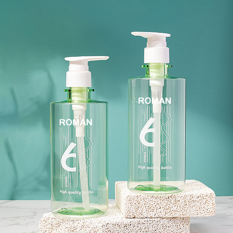 ست بطری های شامپو و بطری های پمپ نرم کننده پوست، اسکراب بدن شستشوی لوسیون شستشوی لوسیون پاک کننده پوست صورت PET سبز پلاستیکی