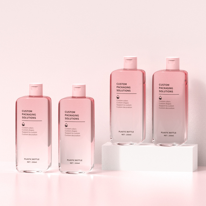 250 میلی لیتر بطری کرم مرطوب کننده مسطح، لوسیون بدن پاک کننده صورت، بطری شامپو ژل دوش برای ضد آفتاب