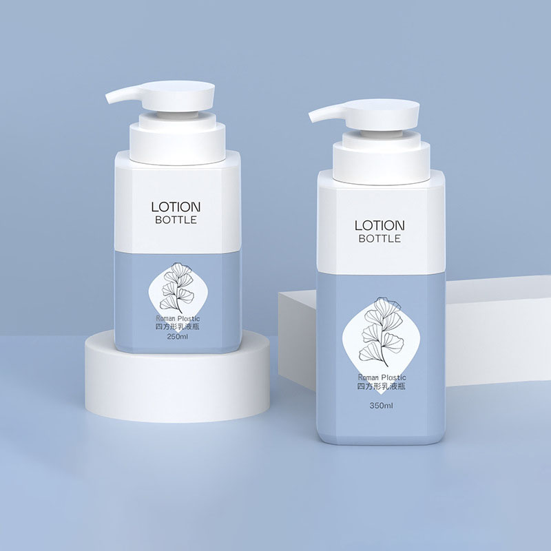 بطری زیر بطری پلاستیکی 350 میلی لیتری 500 میلی لیتری با ظرفیت بزرگ مربع پت پلاستیکی نیازهای روزانه مراقبت حمام ظرف خالی شامپو برای ژل حمام 800 میلی لیتر 1000 میلی لیتر