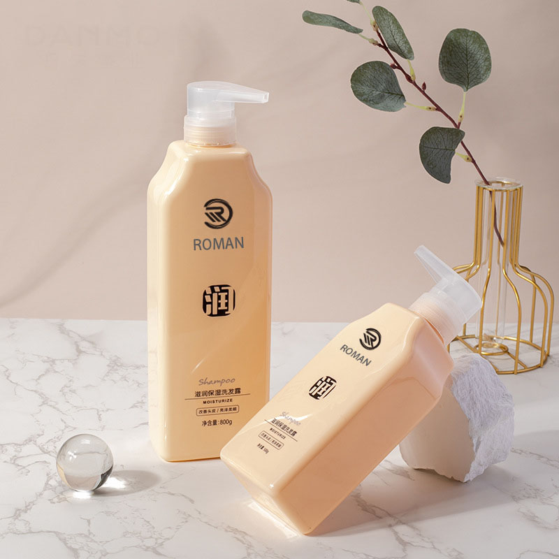 500ml 800ml زرد پلاستیکی بدن شیر لوسیون پمپ پت پلاستیکی لوازم آرایشی و بهداشتی نرم لمسی بطری فشار شامپو