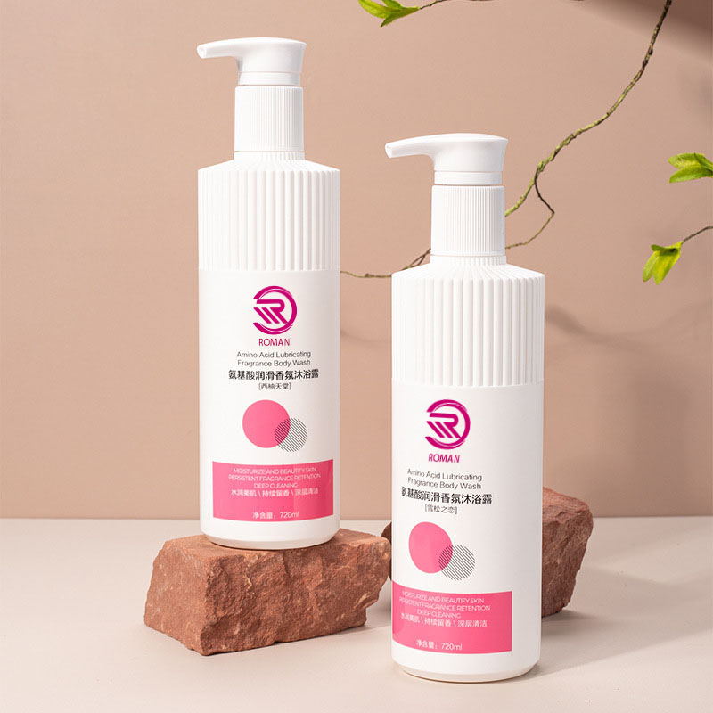 بطری پلاستیکی راه راه سفید HDPE با نازل راه راه 500 میلی لیتر 700 میلی لیتر شامپو لوسیون ژل دوش با درپوش پمپ ویتنام