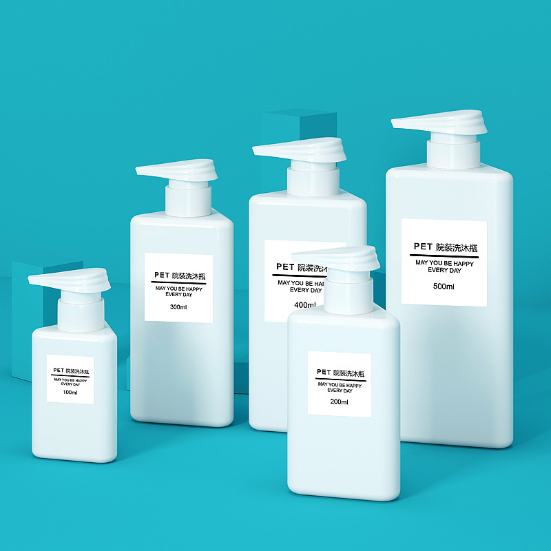 بطری خالی پلاستیکی مثلثی PET جدید برای لوسیون پاک کننده صورت یا لوسیون مراقبت از پوست 100 میلی لیتر 200 میلی لیتر 300 میلی لیتر بطری لوازم آرایشی 400 میلی لیتر 500 میلی لیتر