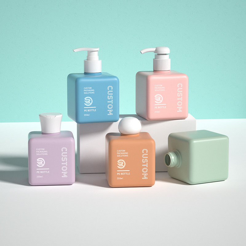 بطری های روغن بدن کره بدن شامپو پلاستیکی بازیافتی PET پلاستیکی بازیافتی محبوب 150 میلی لیتری 200 میلی لیتری اندازه های 250 میلی لیتری با چاپ روی صفحه