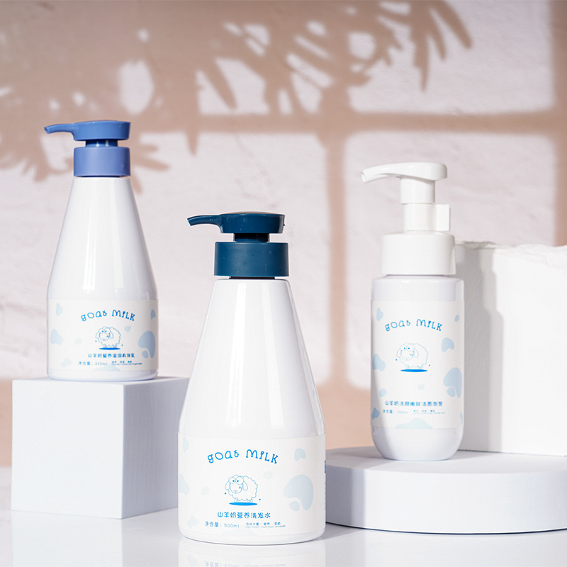 Private Label 300ml 500ml کرم سفید کننده بطری پلاستیکی PET خالص سفید، لوسیون شیر مرطوب کننده با پمپ لوسیون