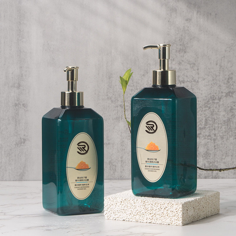 لیبل خصوصی PET پلاستیکی سبز تیره مرطوب کننده پوست کرم مرطوب کننده بدن شامپو مراقبت از مو ظرف توزیع کننده بطری 550 میلی لیتر